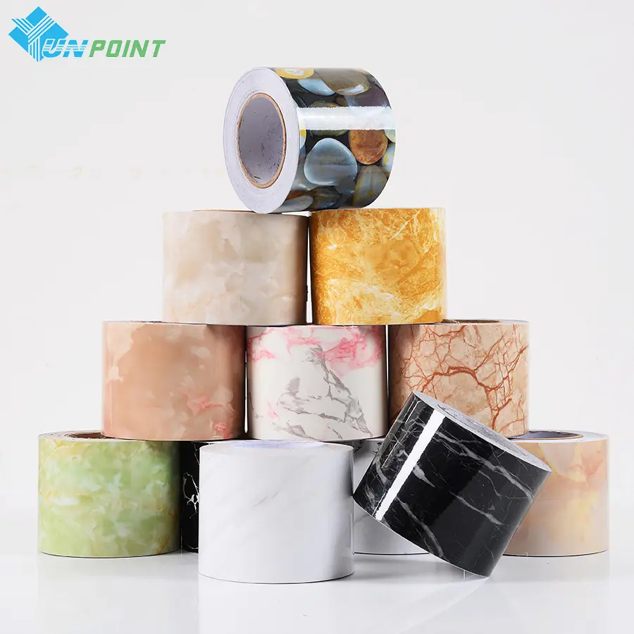Marble baseboard wallpaper sticker line skirting floor waterproof border bedroom door frame self adhesive wall sticker 10cm*100cm
