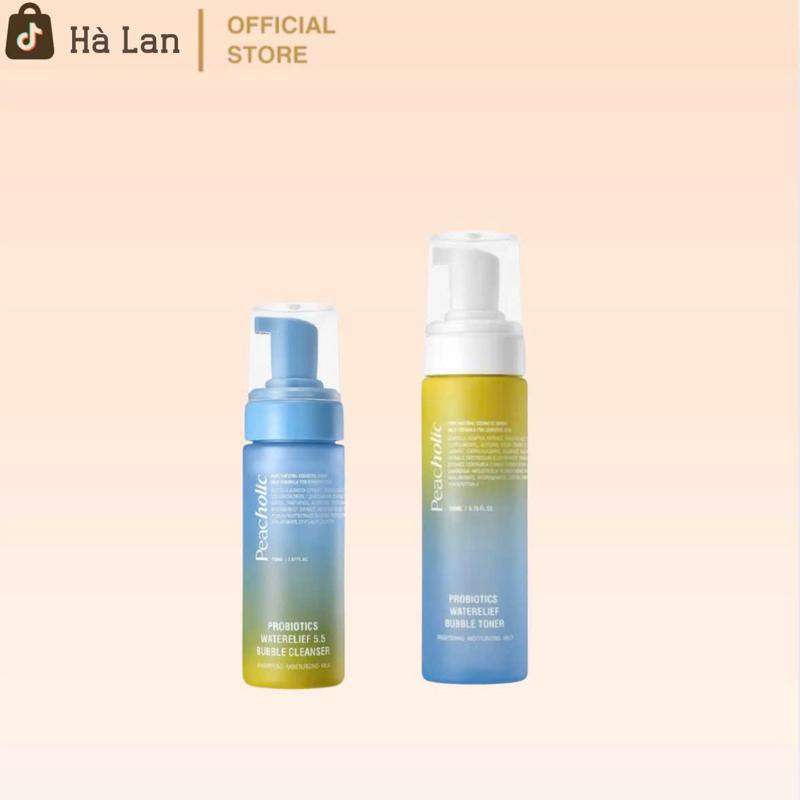 S16_ Combo Sữa Rửa Mặt Peacholic 150ml Và Toner Peachoilc 200ml Chiết Xuất Keo Ong Ngải Cứu