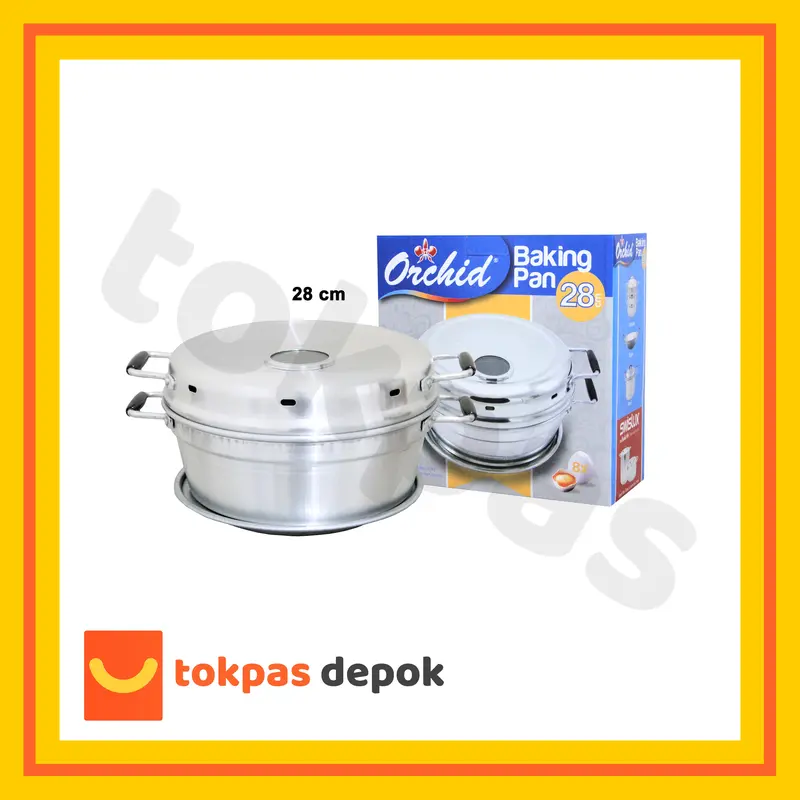 Baking Pan Orchid 22 24 28 cm Alat Pemanggang Kue Bolu Cake Loyang Kaca Kitchenware Panci baking pen promo loyang  sultan  anti  lengket cetakan  bolu  panggang loyang  kue  kering 5