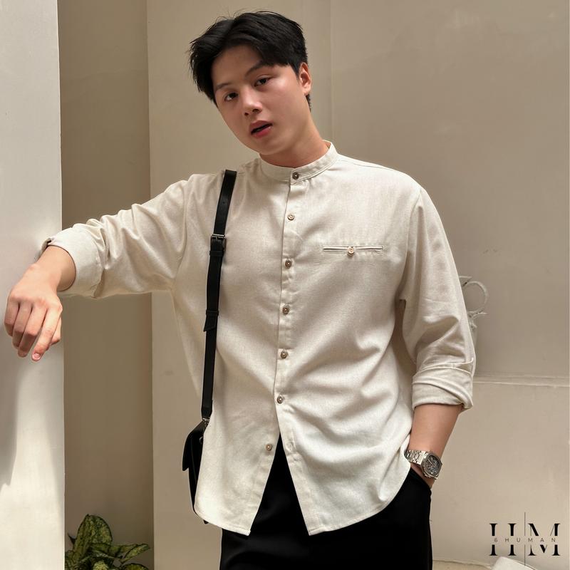 Áo Sơ Mi Cổ Tàu Linen Đũi Dài Tay Classic Shirt SIXHUMAN HMA057 Menswear