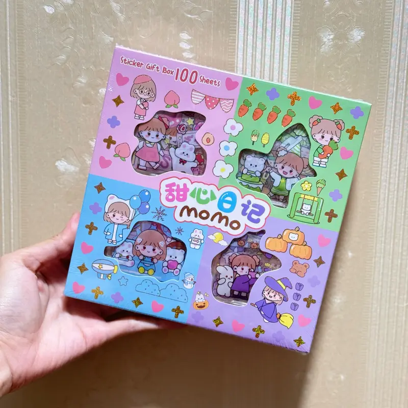 【CM】【Per Box】 Stiker Aesthetic / Sticker Karakter Lucu / Sticker Waterproof Isi 100 Lembar 0