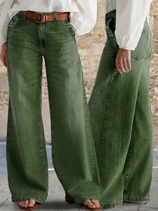 Nuevos jeans casuales de mujer de pierna ancha con múltiples hebillas, denim de alta calidad, a la moda y cómodos, perfectos para el ocio