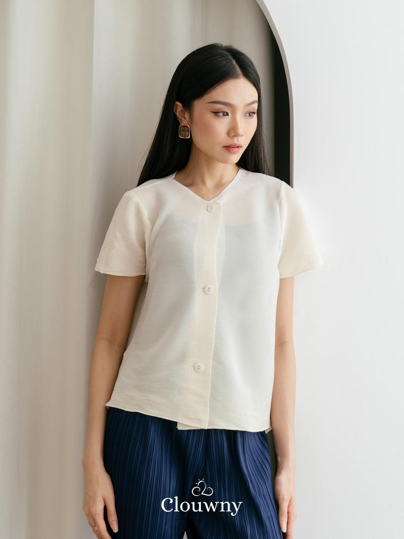 Product Introduction of Clouwny Arya Basic Pleats Top Atasan Wanita Premium Pleats Fit to XL Baju Cewek Dewasa Casual 13
