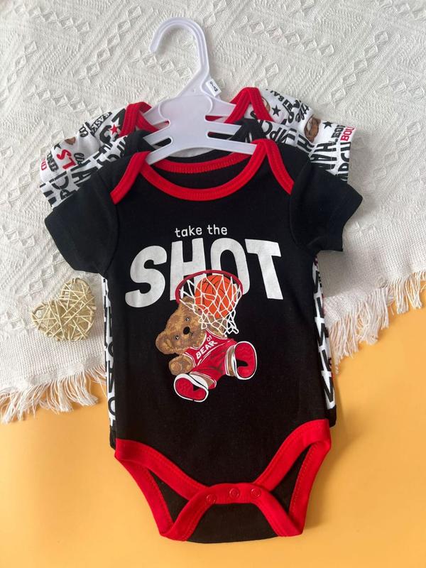 Bodysuit Lengan Pendek Isi 3 Baby Boy dan Girl Bahan Katun Untuk Anak Laki Laki dan Perempuan Usia Newborn Sampai 9 Bulan 4