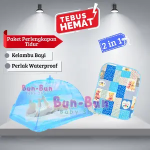 Kelambu Kojong Bayi Anti Nyamuk Perlengkapan Tidur Bayi Newborn Paket Hemat Tudung Bayi Perlak Bayi New Born Alas Ompol Waterproof Anti Bocor Perlengkapan Mandi Baby Peralatan Baru Lahir Bunbunbabyshop