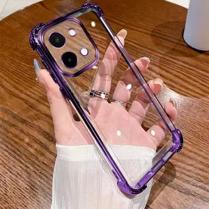 Lembut Kasing Untuk VIVO Y28 4G Case VIVO Y28 Empat Sudut anti drop TPU Transparan Silikon Airbag Shockproof Penutup Telepon Casing Transparent Ponsel