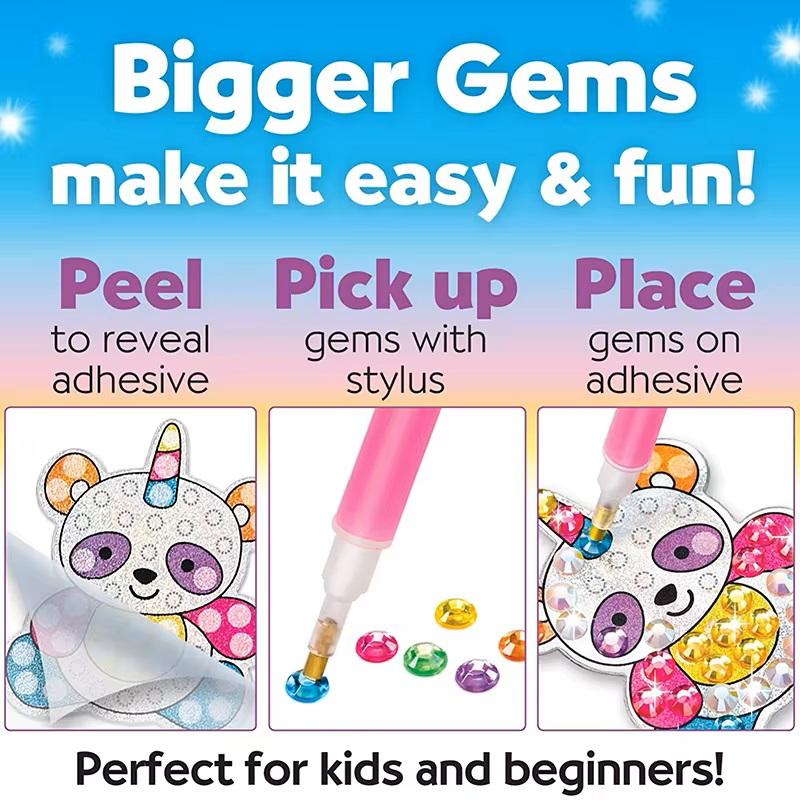 12 Create Big Gem Diamond Painting Sticker Kit Art Craft Girls Boys Unicorn Animal Sealife Magical Mosaic Dot Sticky Toys Gifts 1