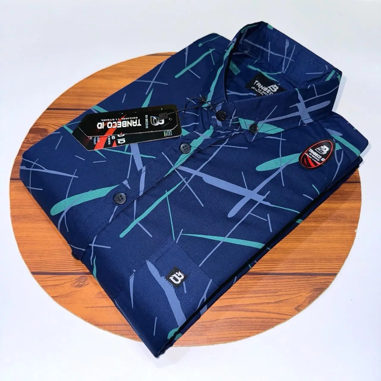 Kemeja pria printing lengan pendek pria full print terbaru becco id Hem casual atasan lengan pendek surfing distro premium Cowok Katun Motif