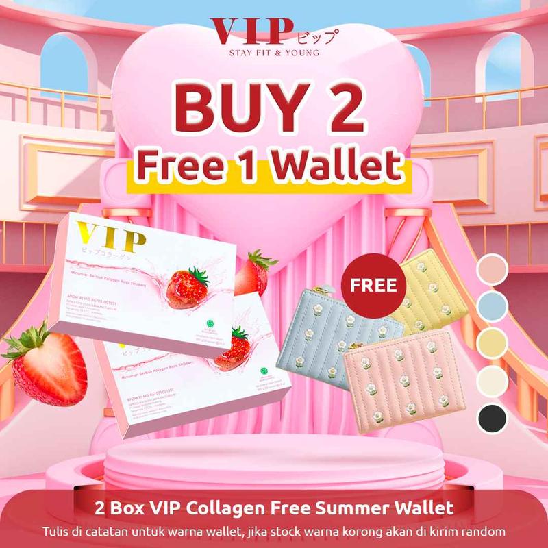 VIP Collagen Premium 2 BOX isi 40 Sachet | Minuman Kolagen Untuk Kulit, Kuku, & Rambut | Dengan fish collagen untuk mencerahkan | BPOM & HALAL 0