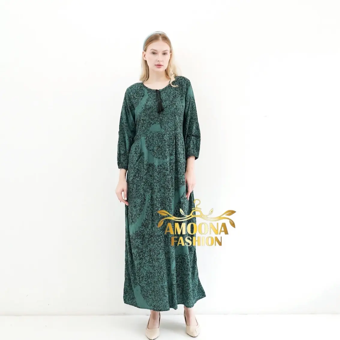 AMOONA - Dress Lovita Bahan Rayon Premium \ Gamis Lovita Kekinian \ Dress Jumbo Oversize Midi