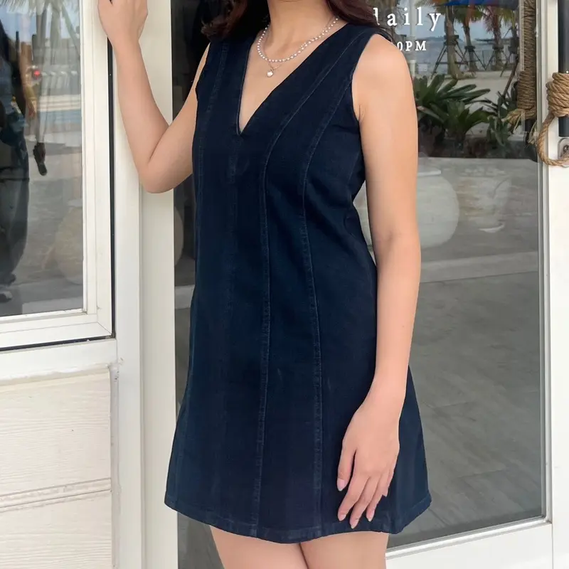 LADOUCE - Calni Denim Dress Jeans Wanita 1