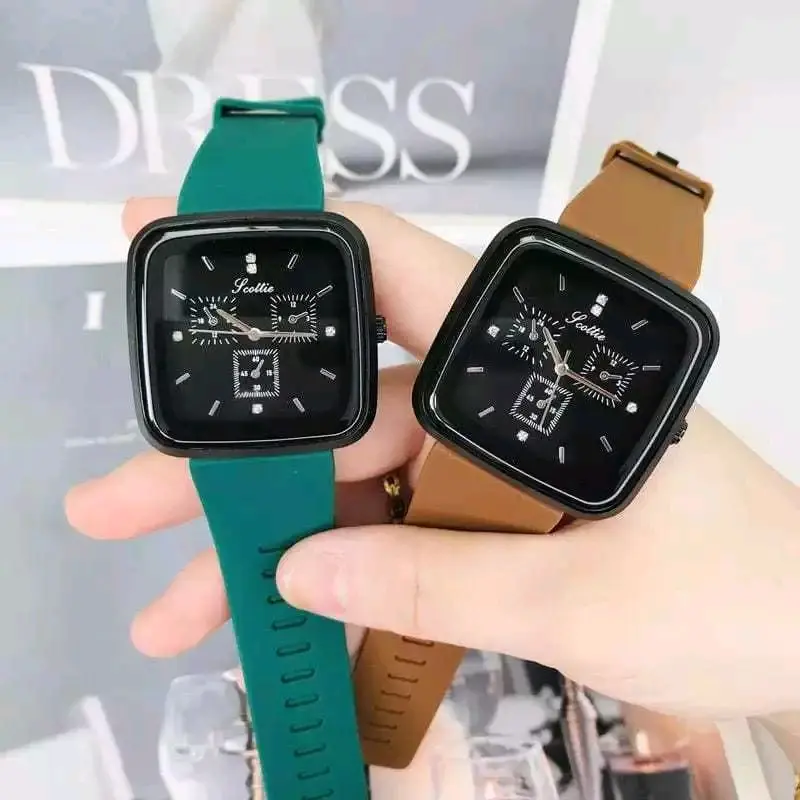 C ( C24 ) JAM TANGAN WANITA PRIA RUBBER ANALOG SPORTY GAYA KOREA Cewek Cowok Dewasa Watches