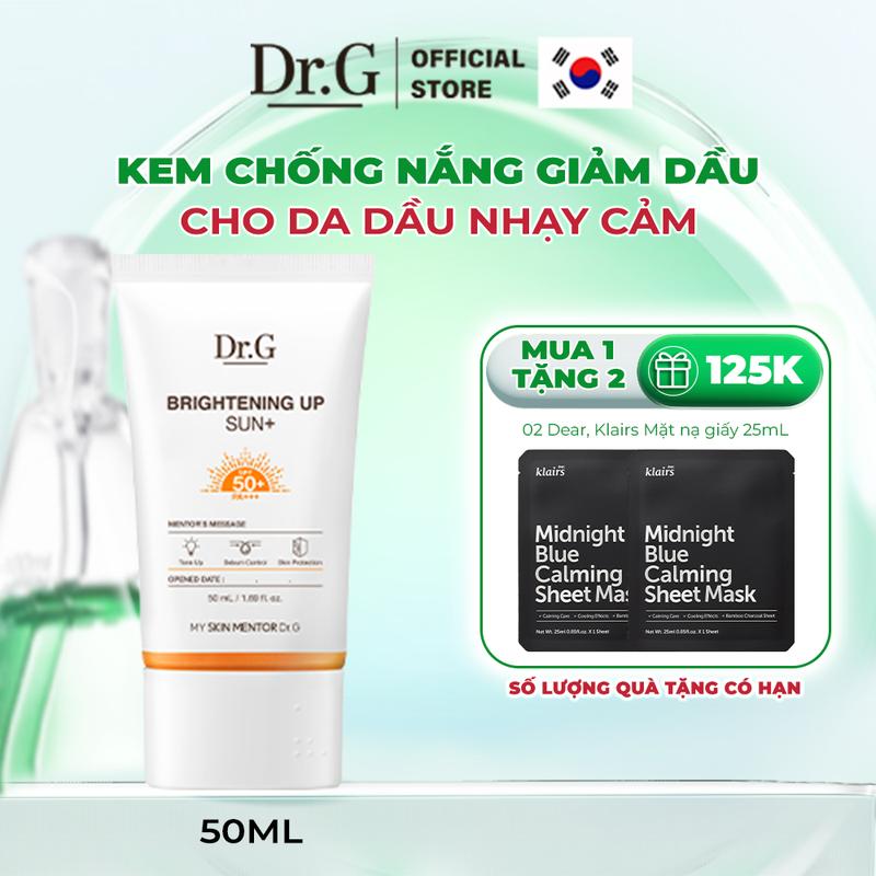 Dr.G kem chống nắng Brightening Up Sun+ SPF50+ PA+++ Nâng Tông Kiềm Dầu Làm Sáng Da
