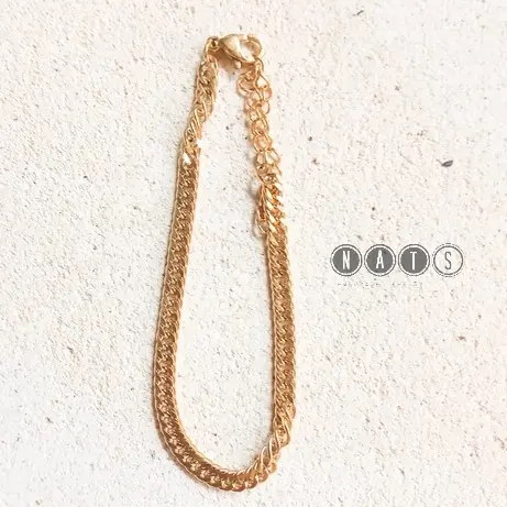 Nats Living: Gelang Tangan Titanium Wanita Anti Karat, Sisik Naga Cubani 5