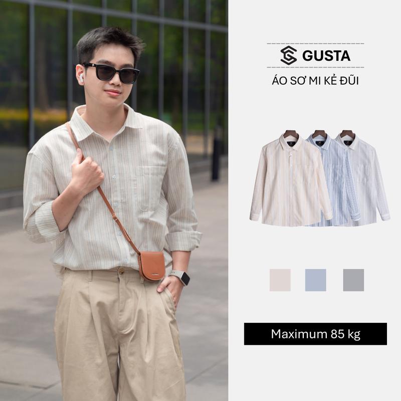 Áo sơ mi linen nam GUSTA form loose chuẩn – Linen cotton mát mềm, áo sơ mi linen cao cấp - SM114