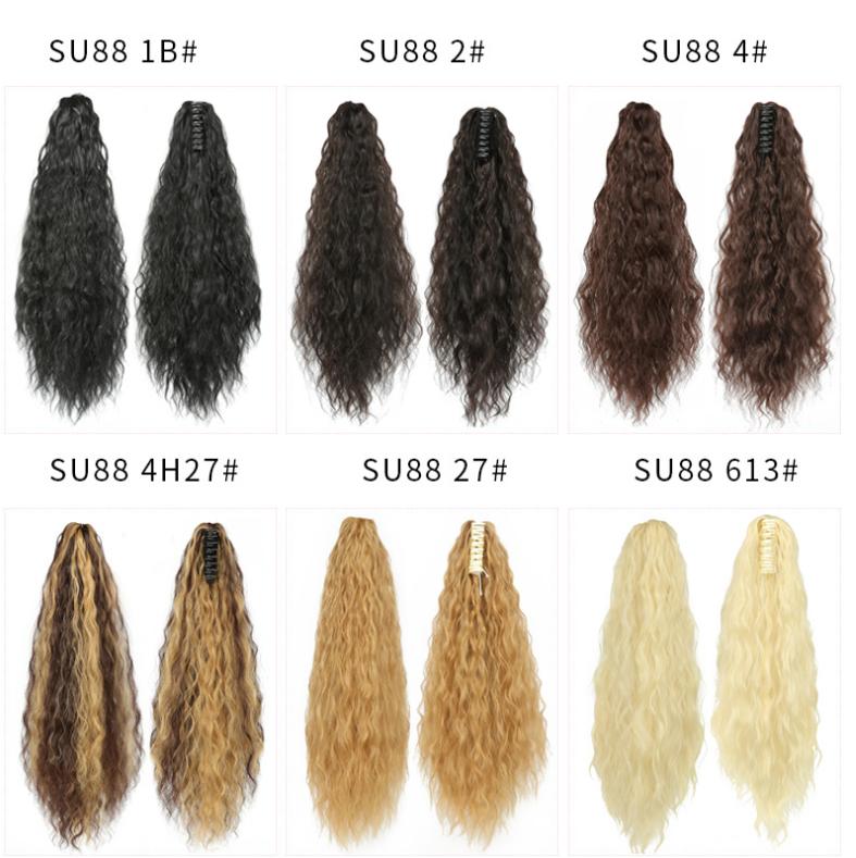 1 pack tiger clip, grab clip, ponytail, water ripple, corn perm, small curly hair, medium long curly hair, 55cm synthetic makeup wig, ponytail 4