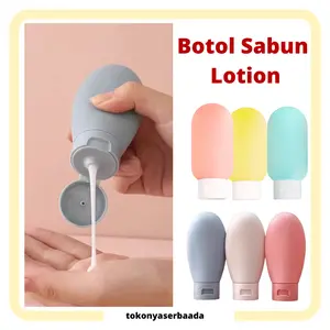 TSA (COD) Botol Sabun Lotion Macaron Mini Travelling Botol Sabun Shampoo Cair Isi 60 Ml Botol Refill Plastik Fliptop Tempat Isi Ulang Portable