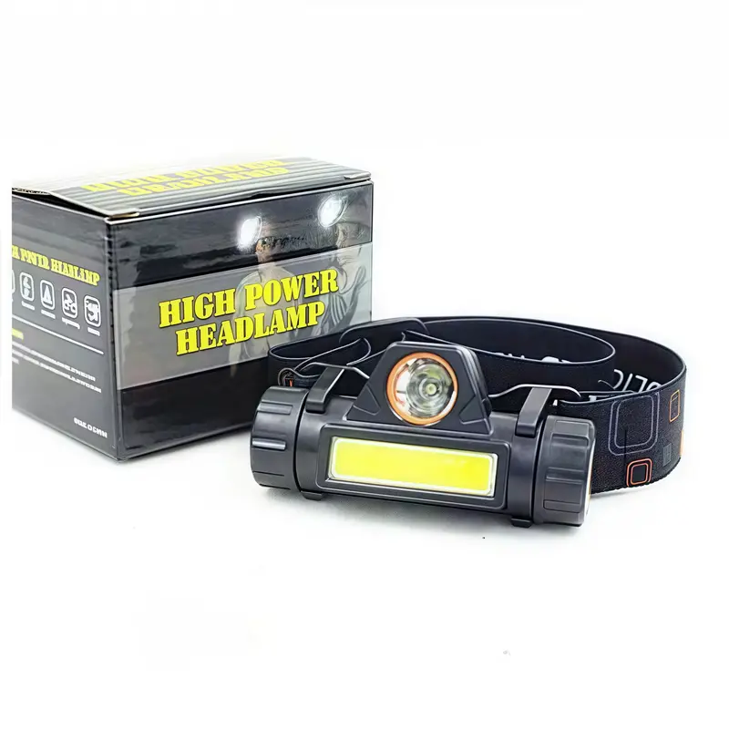 Senter Kepala LED Mini COB  Super Terang Murah Headlamp Bisa Putar Copot Cas USB Head Light Charger Head Lamp Headlamp Lampu Camping High Power terang Jarak Jauh Besi Mobil Baterai Bohlam Kecil dan sederhana White Putih 0
