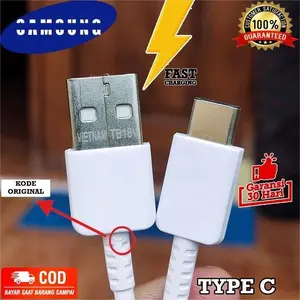 Kabel Data Original 15W USB A Type-C 1.2M untuk Galaxy A02S hingga M51 Cable Charger daptive Fast Charging QC 3.0 Garansi 1 Minggu Kualitas Terjamin