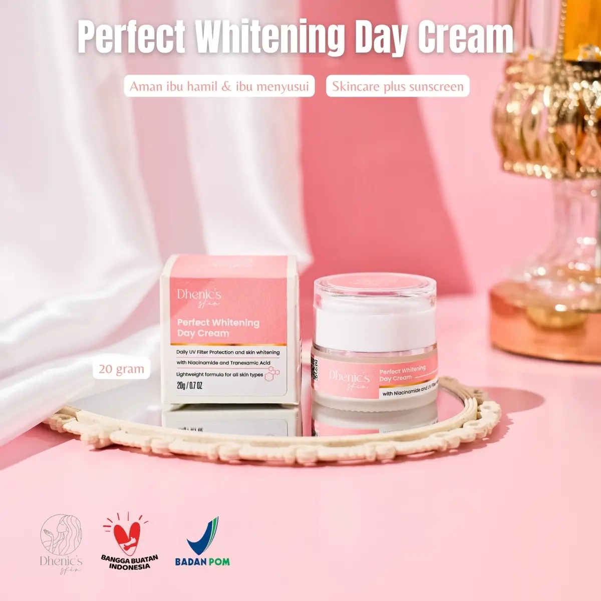 Dhenic's Skin Day Cream Perfect Whitening Kontrol Minyak [BPOM]