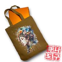 Gambar [Beli Lokal] Satu Alat GIRL WITH FLOWER Totebag Resleting Bahan Kanvas Tebal Premium - Choco Caramel dari SATU ALAT Kota Tangerang 2 Tokopedia