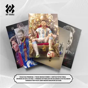 Buku Tulis Bergaris Tema Sepakbola Lionel Messi Terlengkap Terbaik Termurah Model Bebas Pilih Foto