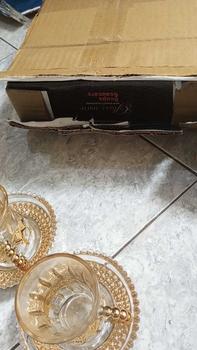 Product Review of SET CANGKIR + TATAKAN arab kombinasi gold gelas turki CANGKIR TEH arab Tea set bahan kaca isi 6 set from w**a 2