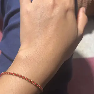 [ Special Pembeli Baru ] Spar.co [Payday Sale] Gelang Tali  benang rajut Pembawa Keberuntungan dan Rezeki Mutiara Silver - Couple Bracelets Dengan Ikatan Tali Merah Nagita Vintage SP-AAD1231-C