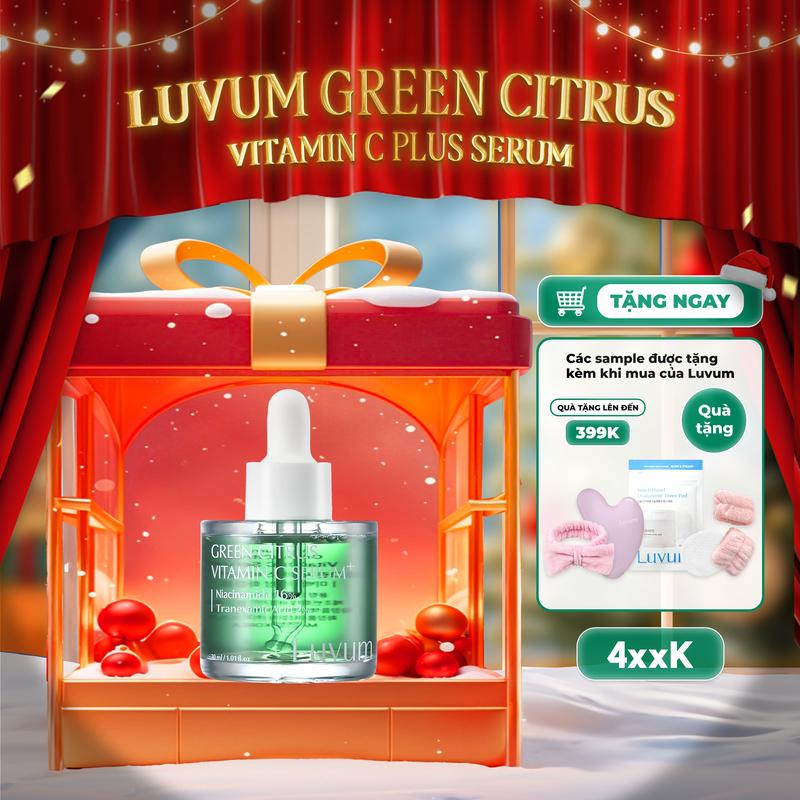   DEAL ĐỘC QUYỀN  Tinh Chất Dưỡng Trắng Mờ Thâm Nám 2% Tranexamic Acid + 16% Niacinamide Luvum Green Citrus Vitamin C Serum +  30ml    BO  