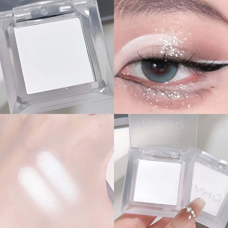 Phấn mắt đơn sắc Matte Smoky Pure White Brightening Highlighter Black Eyeshadow