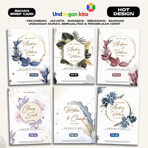 (100Pcs) Undangan Pernikahan Brief Card Lipat Dua Lipat Tiga