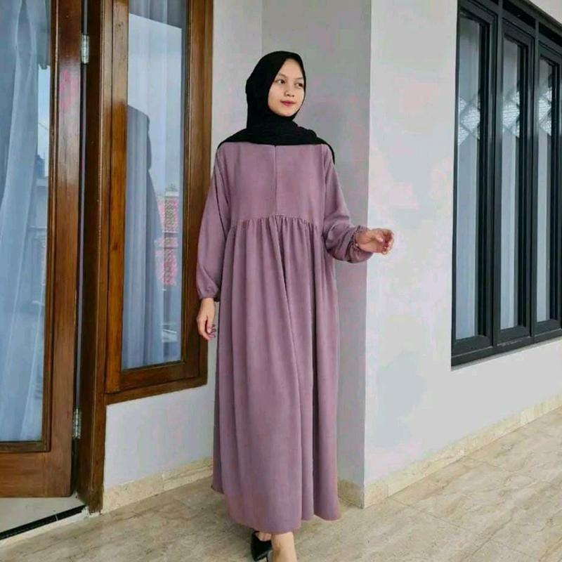 BALENA MIDI DRESS GAMIS CRINKEL PREMIUM TERBARU JUMBO POLOS BUSUI 9