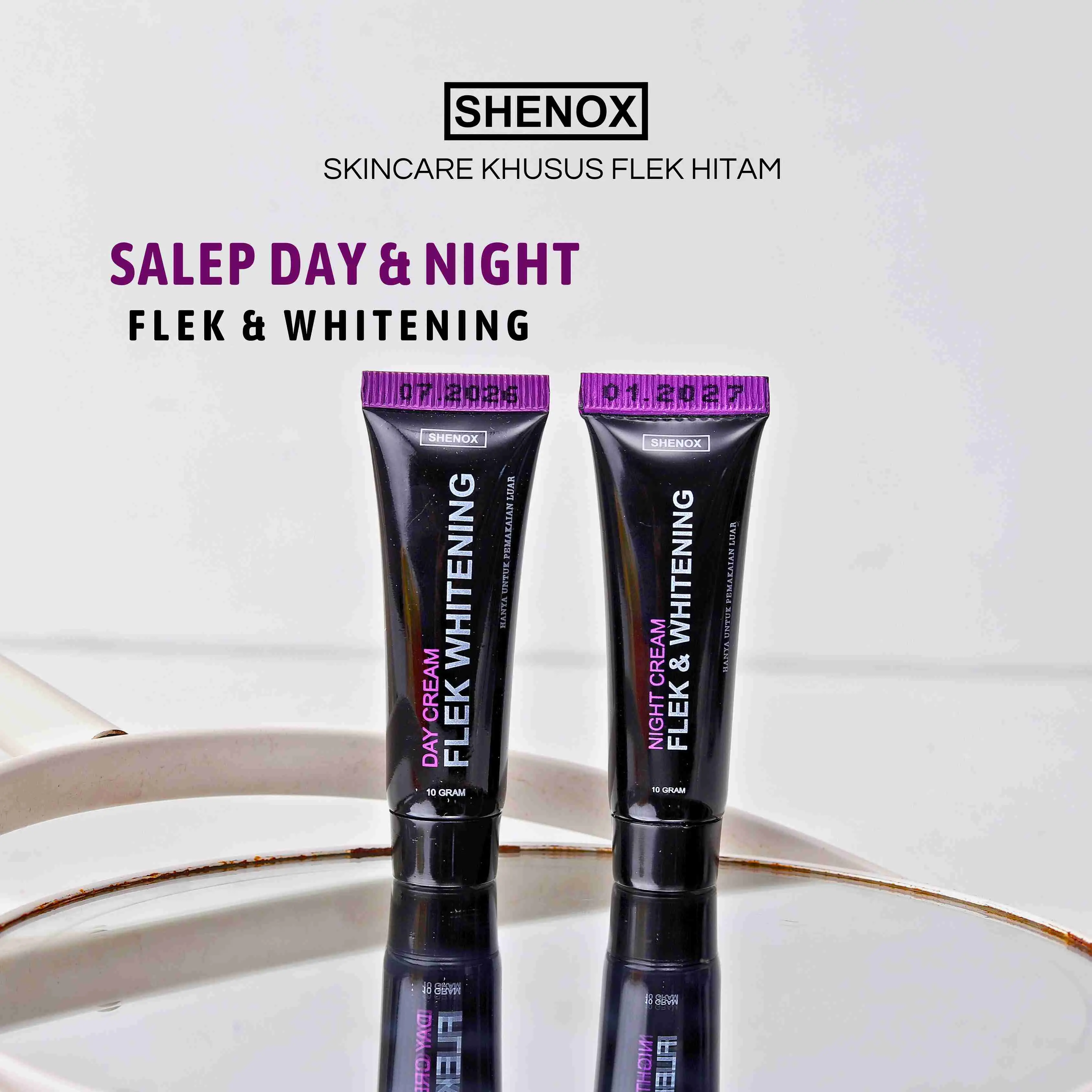 Shenox Skincare Salep Day & Night Flek Hitam Whitening Resmi BPOM | Paket Salep Flek Hitam