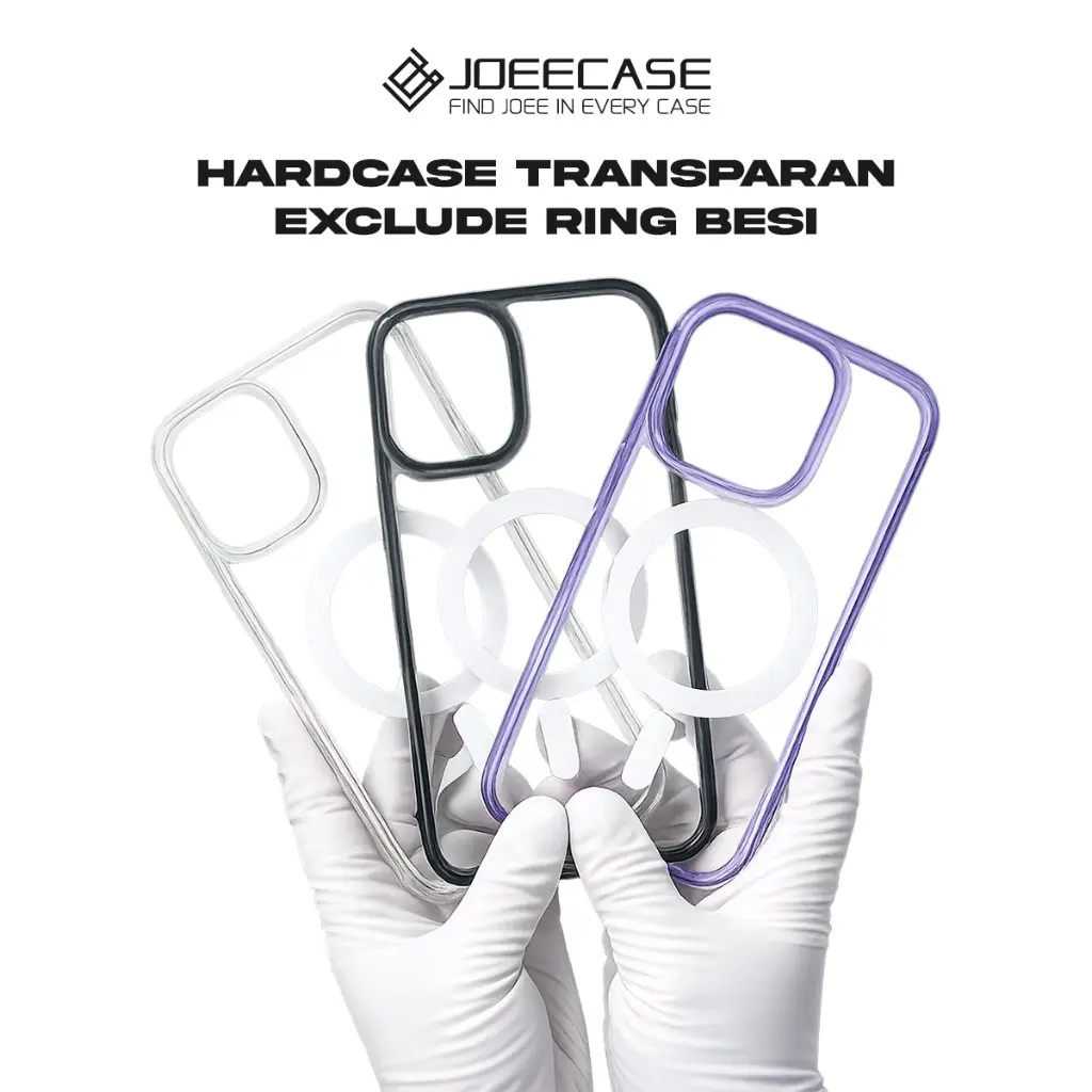 Joeecase - Hardcase Transparan Untuk Iphone - Exclude Ring Besi (2) Mudah Dipasang Ringan dan Kokoh