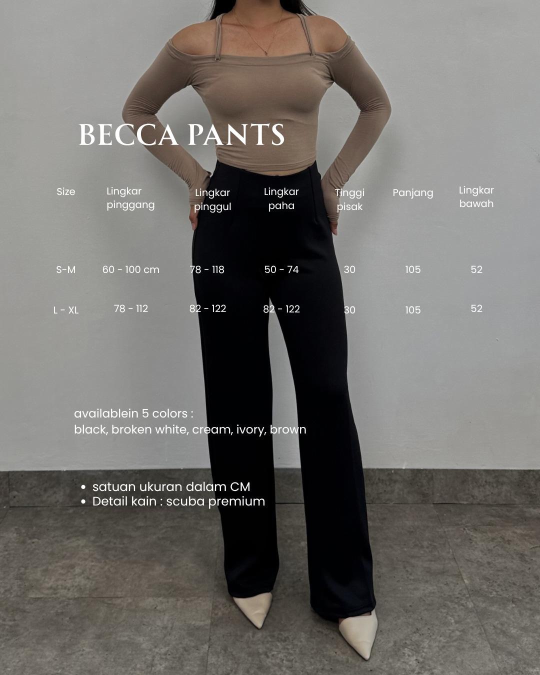 Eiji - Becca Pants - Loose Pants Highwaist Wanita - Celana Anti Kusut