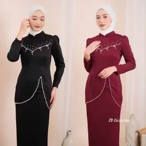 Setelan Wanita Baju Kondangan Kekinian Full Payet 2024 - NEW Oneset Felicya Baju Kurung Dress Pesta Gamis Formal Muslim Mewah