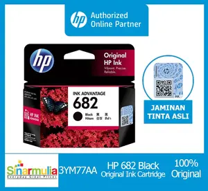 HP 682 Black Original Ink Advantage Cartridge Tinta Printer Original