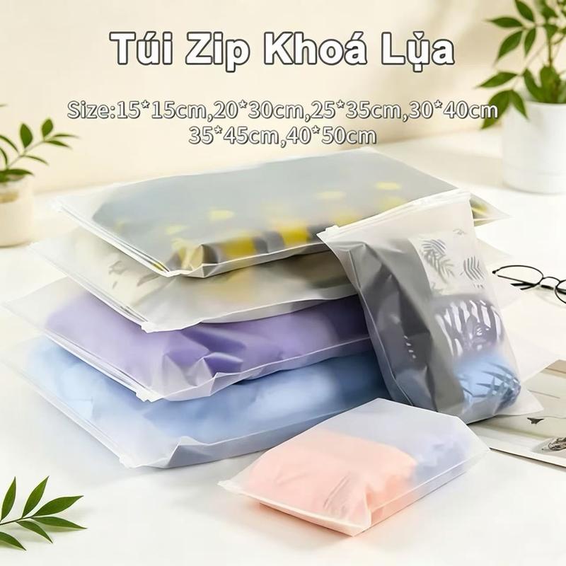 Túi Zip Khoá Lụa Mờ Đựng Quần Áo, Phụ Kiện Dẻo Dai, Bền, Tiện Dụng Túi khoá zip…