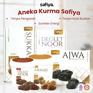Safiya Kurma 1 Kg Sukari Ajwa Tunisia Tangkai Premium Manis Lembut