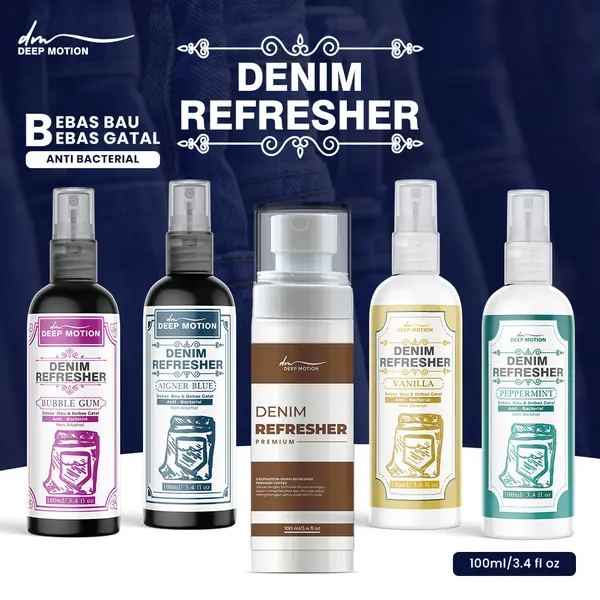 Denim Refresher Pengharum Celana Denim Anti Jamur Bakteri Bau Gatal Kemasan 100m by Deep Motion