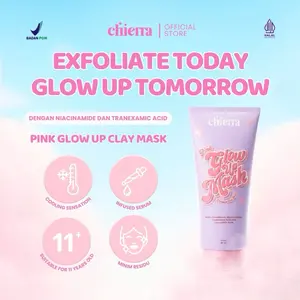 Chierra Pink Glow Up Mask brightening clay mask-Masker Wajah untuk mencerahkan kulit wajah