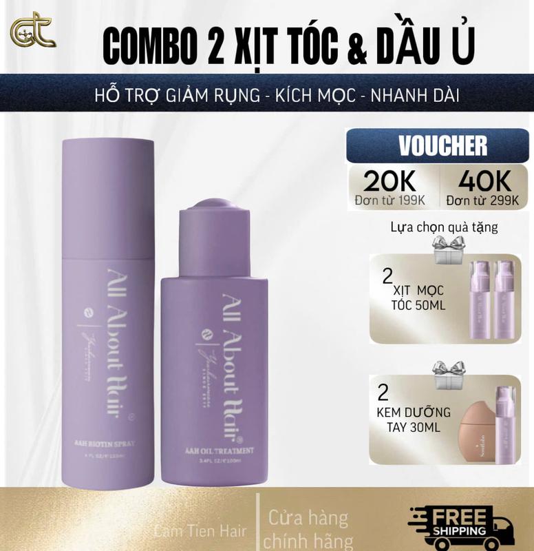 BỘ 2 SẢN PHẨM DẦU Ủ TÓC OIL TREATMENT + XỊT DƯỠNG BIOTIN VEGAN SPRAY