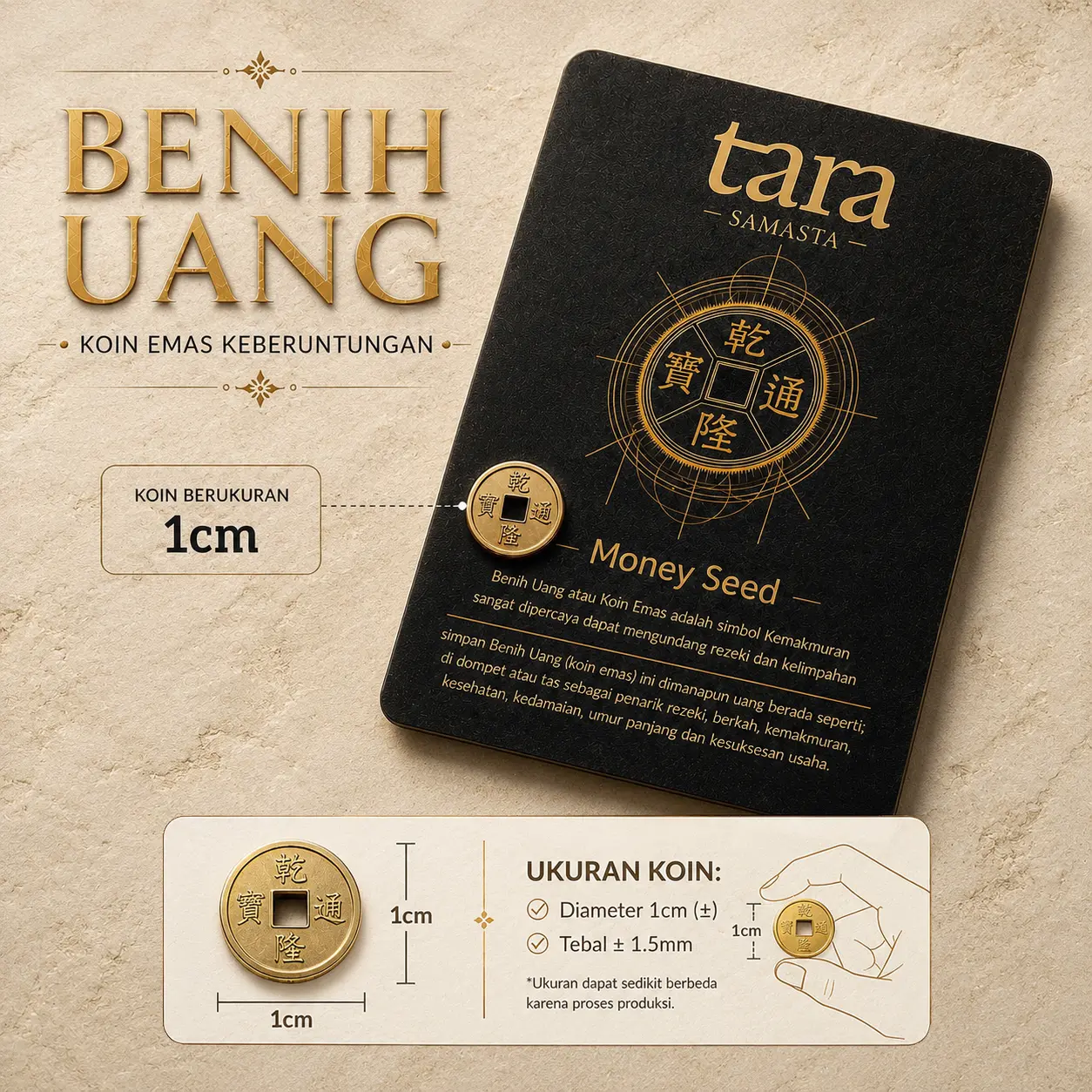 Benih Uang (Money Seed) Koin Emas - Fengshui Penarik Rezeki