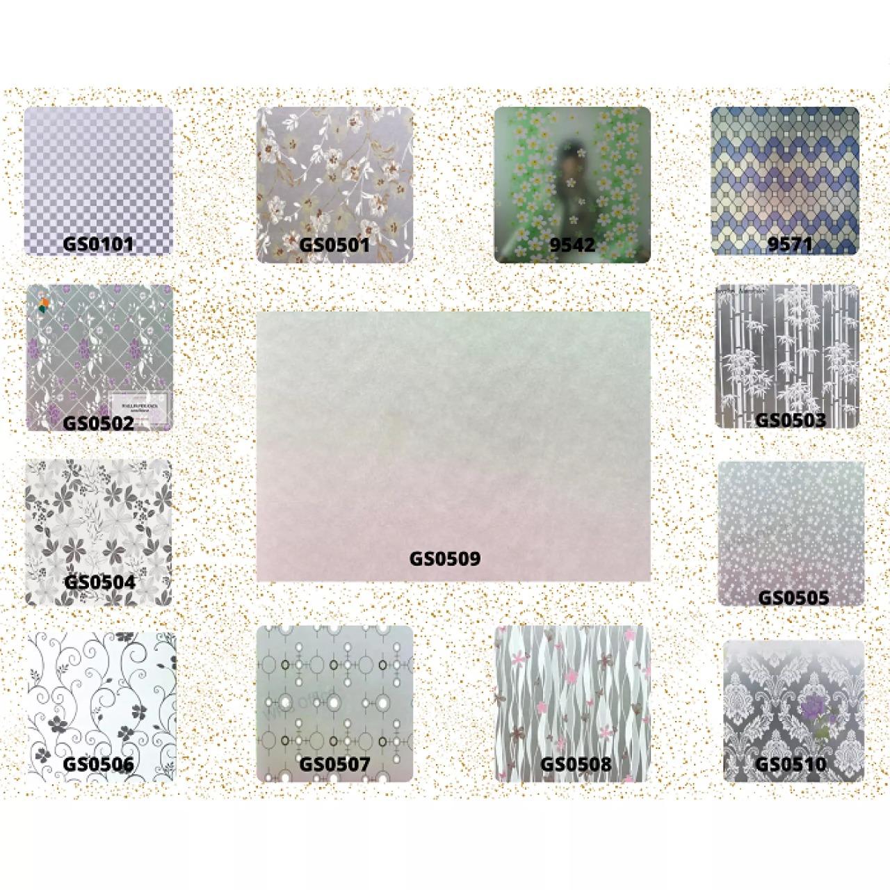 Stiker Kaca Jendela Rumah Sanblast Panjang 4 Meter Motif Bambu Putih PVC Berkualitas Tinggi Kertas Sticker Glass