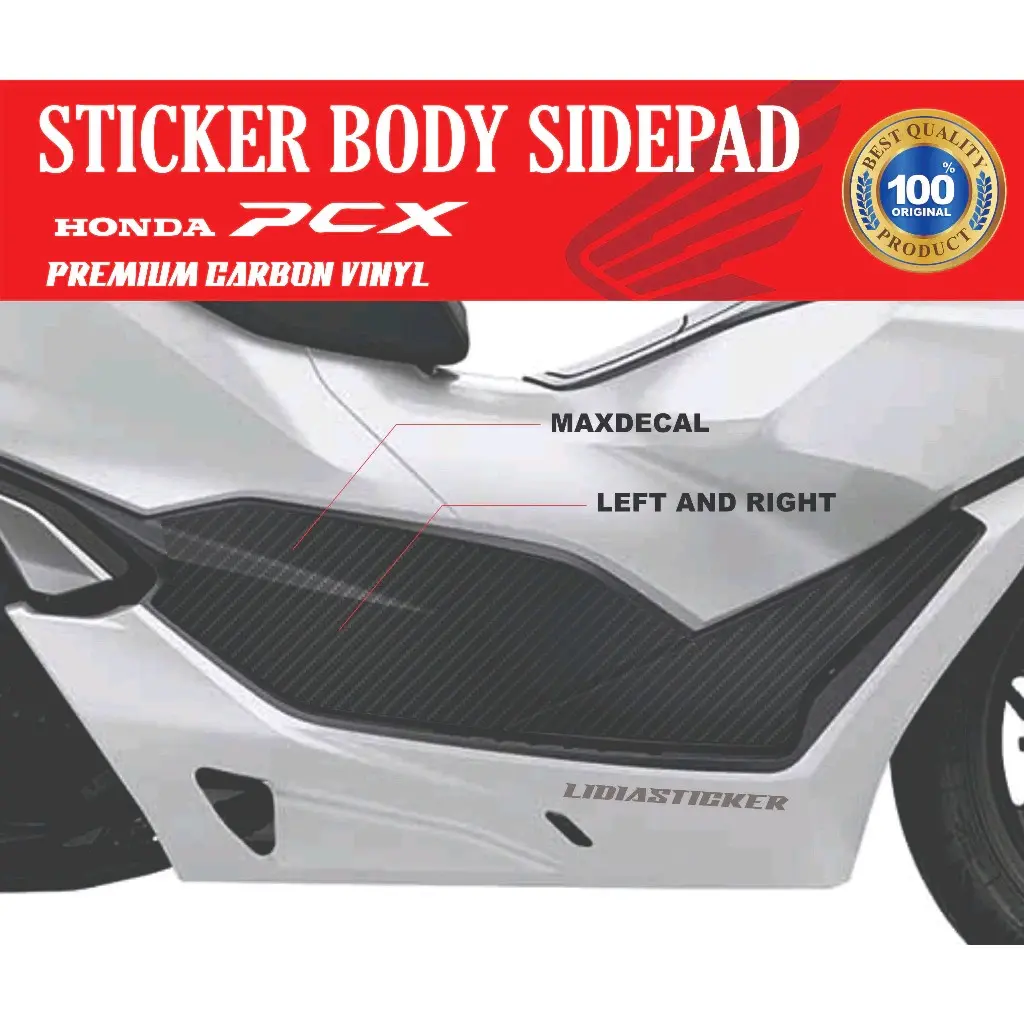 Sticker pcx 160 pelindung sidepad karbon 3D Motor