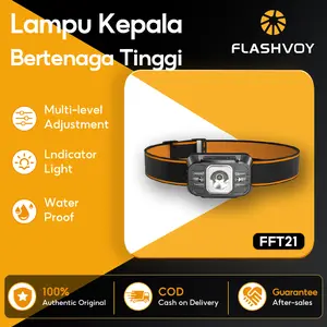 【COD】Flashvoy T21 Senter Kepala LED Sakelar sensor Pengisian daya Tipe-C 55g 4 Mode Waterproo Lampu