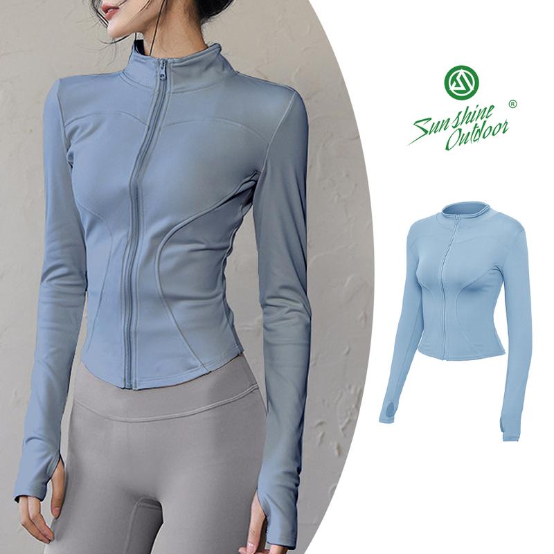  Quần Áo Nhanh Khô Áo Khoác Thể Thao Áo Tập Yoga Bó Sát Cho Nữ Dài Tay Áo Cardigan Có Khóa Kéo Thích Hợp Chạy Bộ Và Thể Dục Quần Áo Mùa Hè 