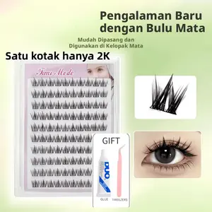 Model Istimewa 3-in-1 Bulu Mata Palsu, Wajib Ada untuk Pemula, Mudah Digunakan. Kapasiti Besar, Hadiah Gam dan Pinset.