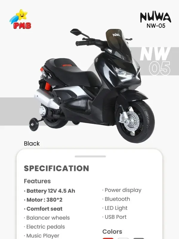 Mainan Anak Motor Aki Nuwa NW05 – PMB Toys | Motor Aki Anak | Mainan aki anak | Motoran aki anak | Kado anak | Kado ultah anak | Kado ulang tahun anak 4