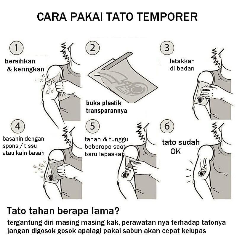 Product Introduction of Zaril Stiker Tatto Temporary Tato Temporer Tahan Air Tahan Lama 2-7 Hari Seri BC-202 Wanita OWL Burung Hantu Besar Kering Tatto Punggung Perut Dada Tattoo Tubuh 2